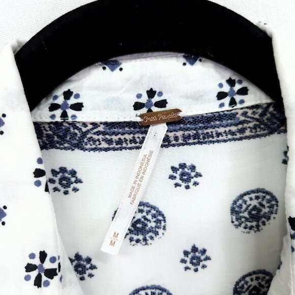 Free People Voile Little Secrets Shirt Womens Medium Button Front Long Sleeve - Picture 8 of 11